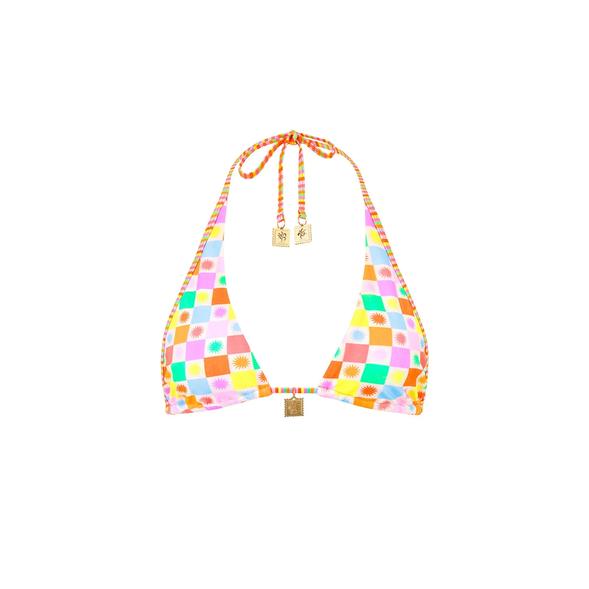 Bind Tie Halter Bikini Top - Sunshine Sorbet sold by Kulani Kinis