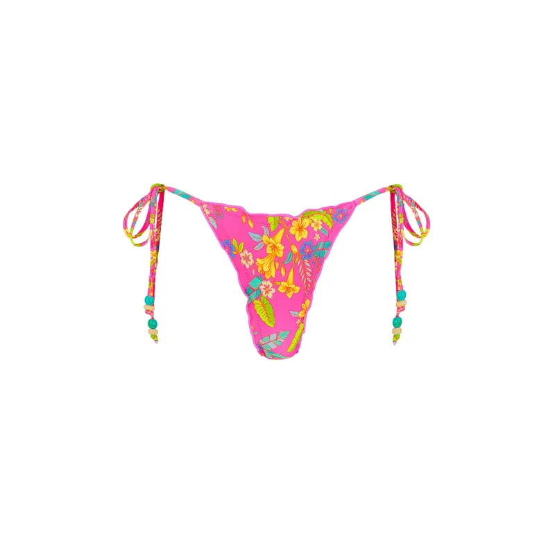 Lettuce Edge Thong Tie Bikini Bottom - Viva Vacation sold by Kulani Kinis