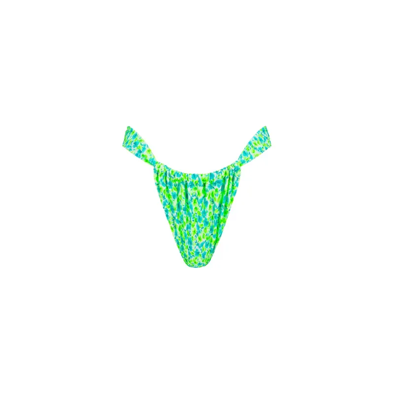Ruched Thong Bikini Bottom - Apple Blossom sold by Kulani Kinis