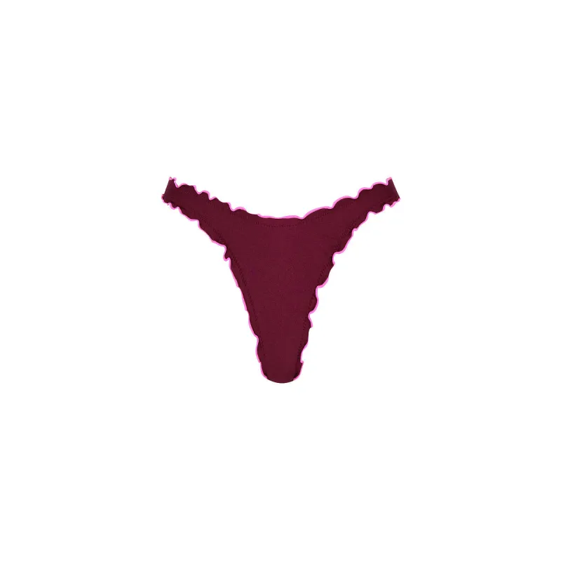 Lettuce Edge Thong Bikini Bottom - Sangria Spritz sold by Kulani Kinis