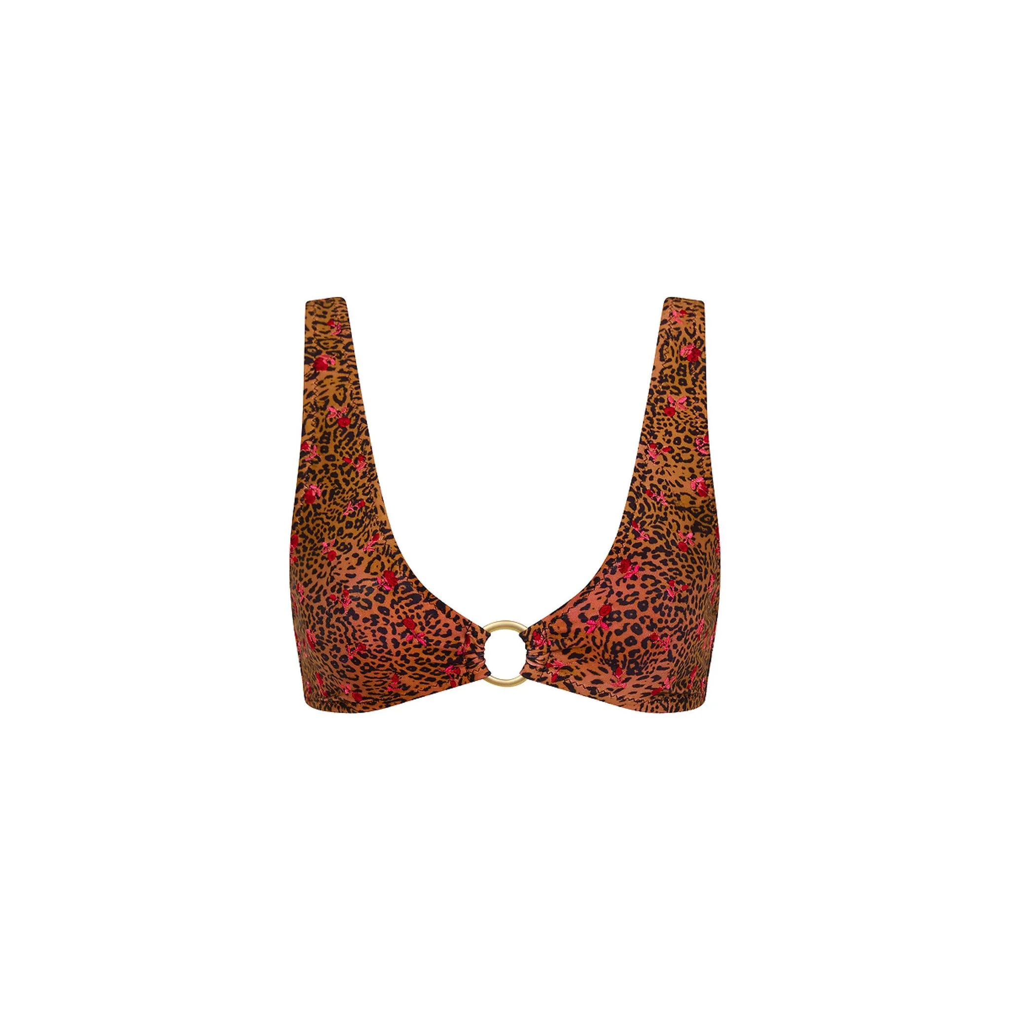 Ring Contour Crop Bikini Top - Wild Rose sold by Kulani Kinis