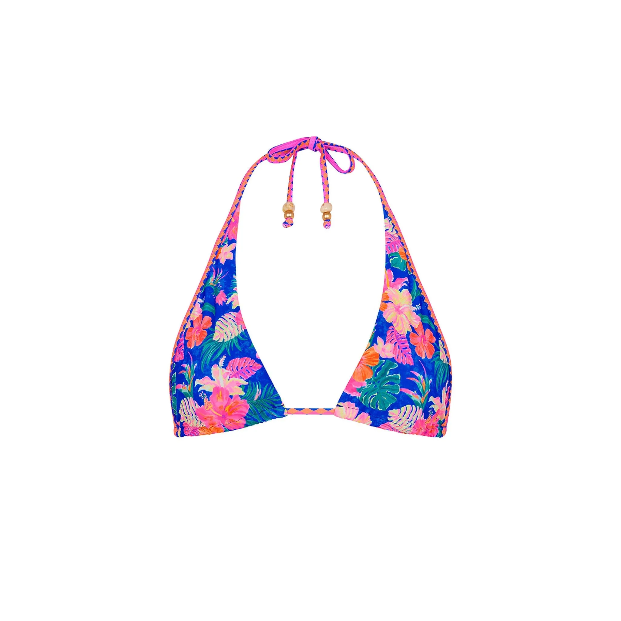Bind Tie Halter Bikini Top - Electric Palms sold by Kulani Kinis