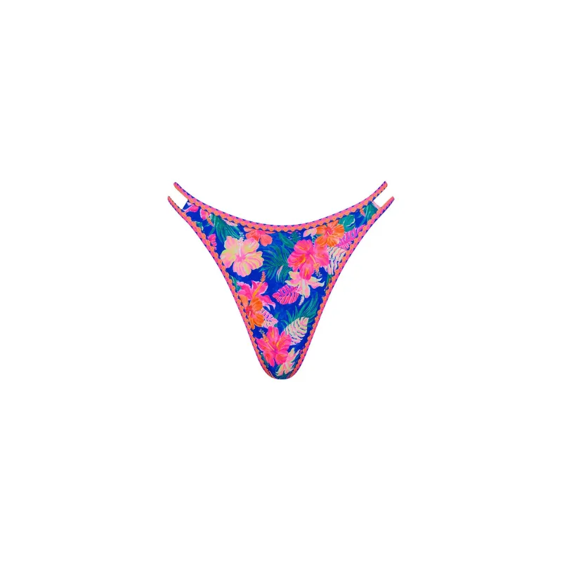 Twin Strap Cheeky Bikini Bottom - Electric Palms sold by Kulani Kinis