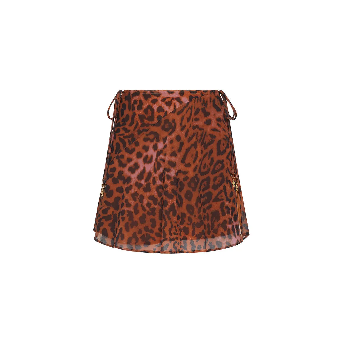 Chiffon Tie Side Mini Skirt - Leopard Lasso sold by Kulani Kinis