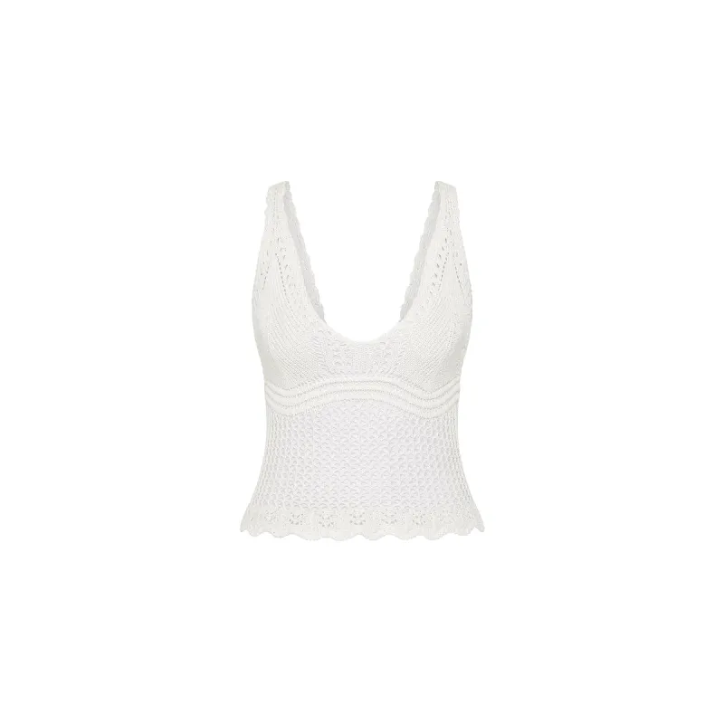 Crochet Knit Cami - Ivory sold by Kulani Kinis