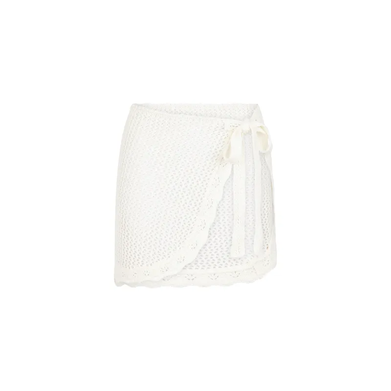Crochet Knit Mini Sarong - Ivory sold by Kulani Kinis