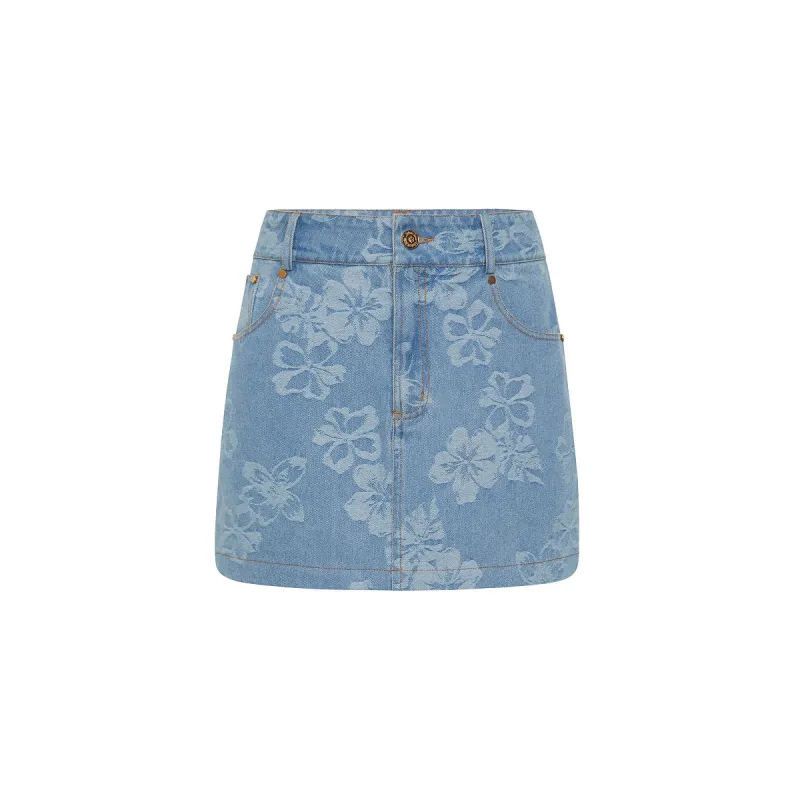 Denim Mini Skirt - Dixie Denim sold by Kulani Kinis