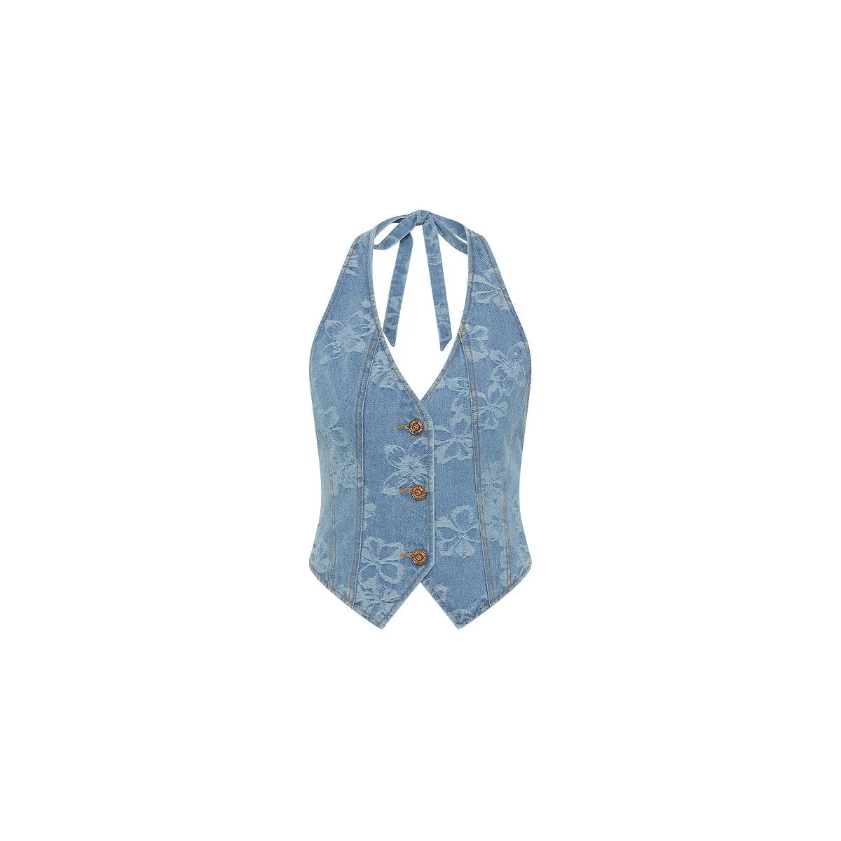 Halter Open Back Vest - Dixie Denim sold by Kulani Kinis