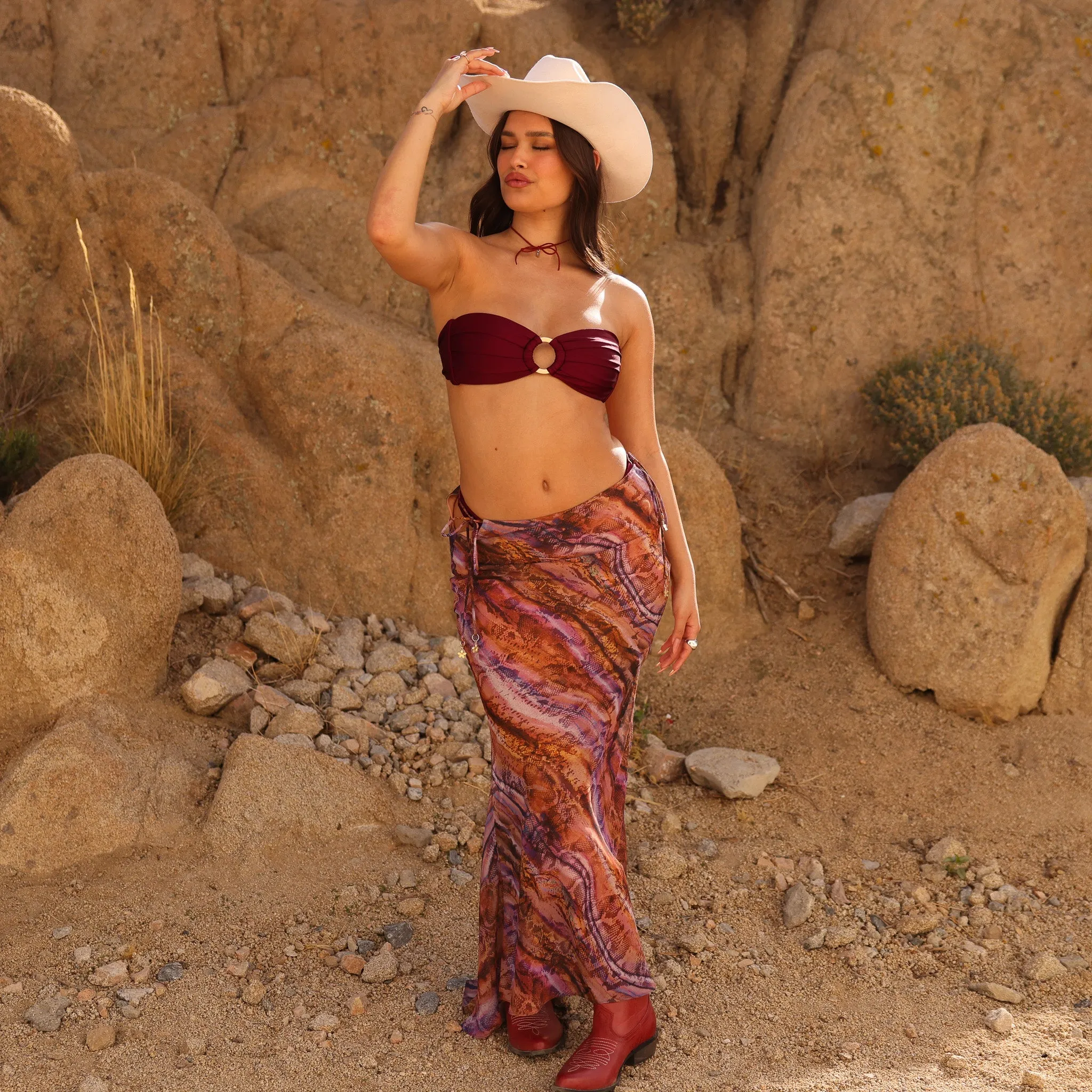 Chiffon Tie Side Maxi Skirt - Tropical Viper sold by Kulani Kinis product image thumbnail 3