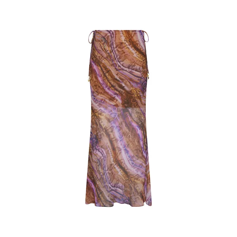 Chiffon Tie Side Maxi Skirt - Tropical Viper sold by Kulani Kinis