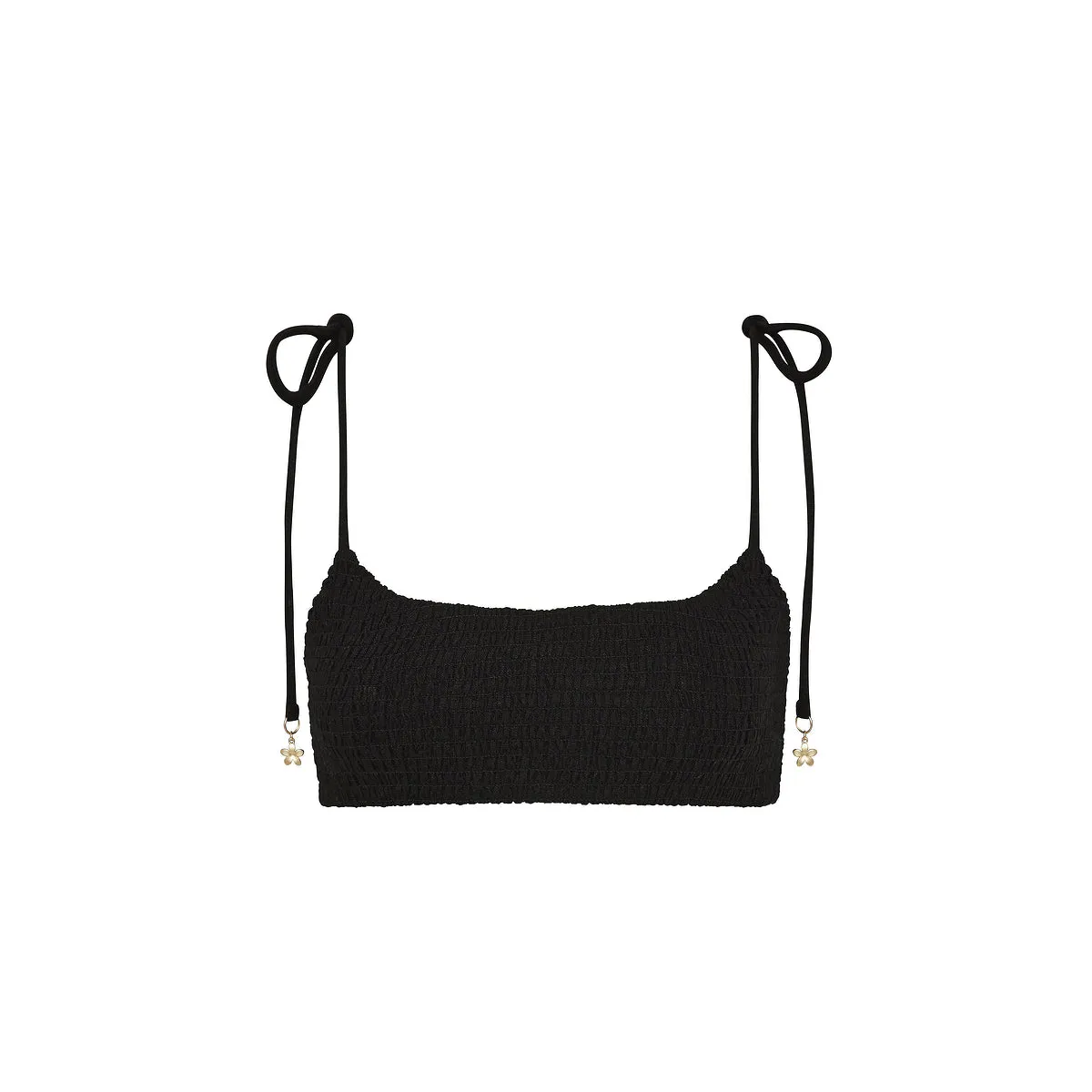 Simple Shirred Tie Crop - Natural Black sold by Kulani Kinis