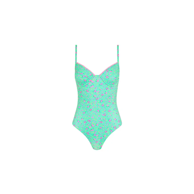 Decorative Underwire Cheeky One Piece - Mint Macaron sold by Kulani Kinis