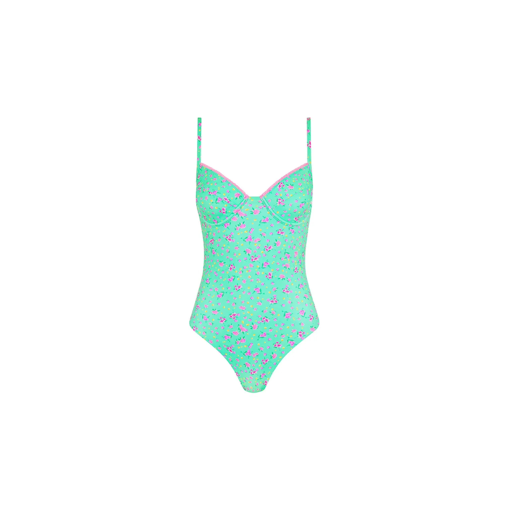 Decorative Underwire Cheeky One Piece - Mint Macaron sold by Kulani Kinis