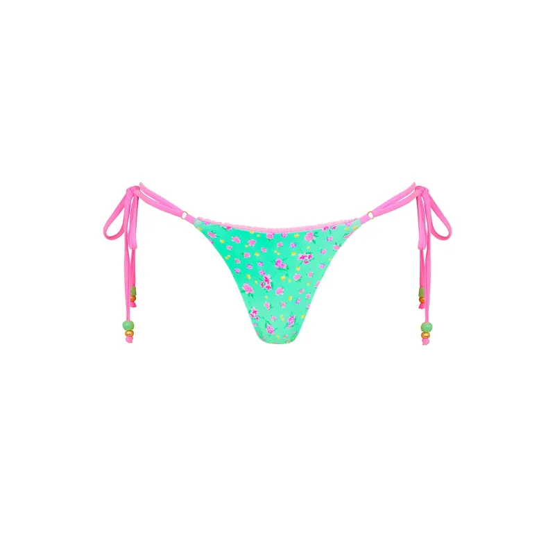 Decorative Thong Tie Side Bikini Bottom - Mint Macaron made by Kulani Kinis