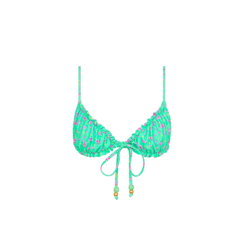 Ruched Bow Bralette Bikini Top - Mint Macaron sold by Kulani Kinis