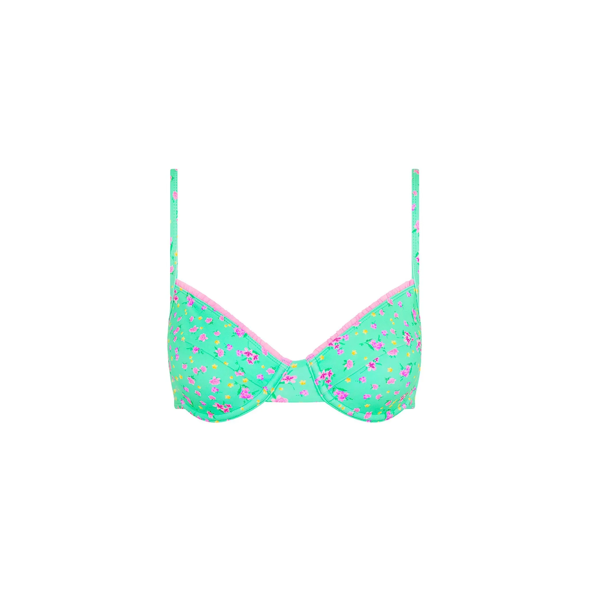 Decorative Ditzy Underwire Bikini Top - Mint Macaron sold by Kulani Kinis