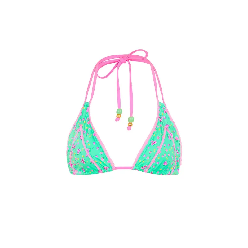 Decorative Panel Halter Bikini Top - Mint Macaron sold by Kulani Kinis