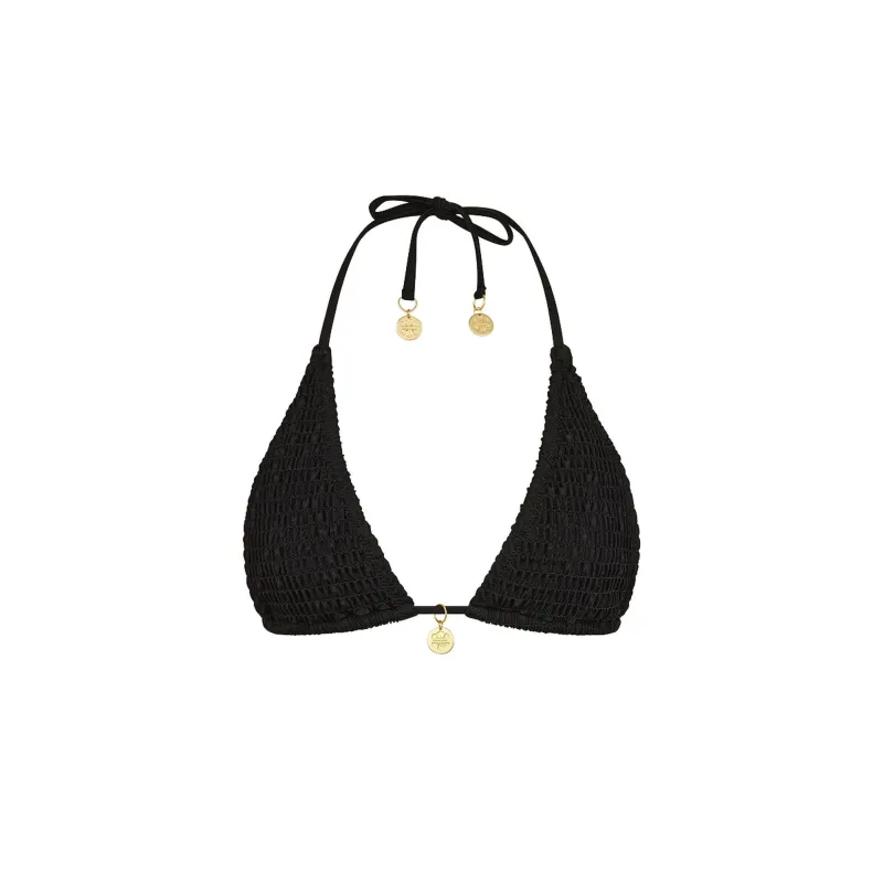 Shirred Triangle Bikini Top - Twilight Black sold by Kulani Kinis