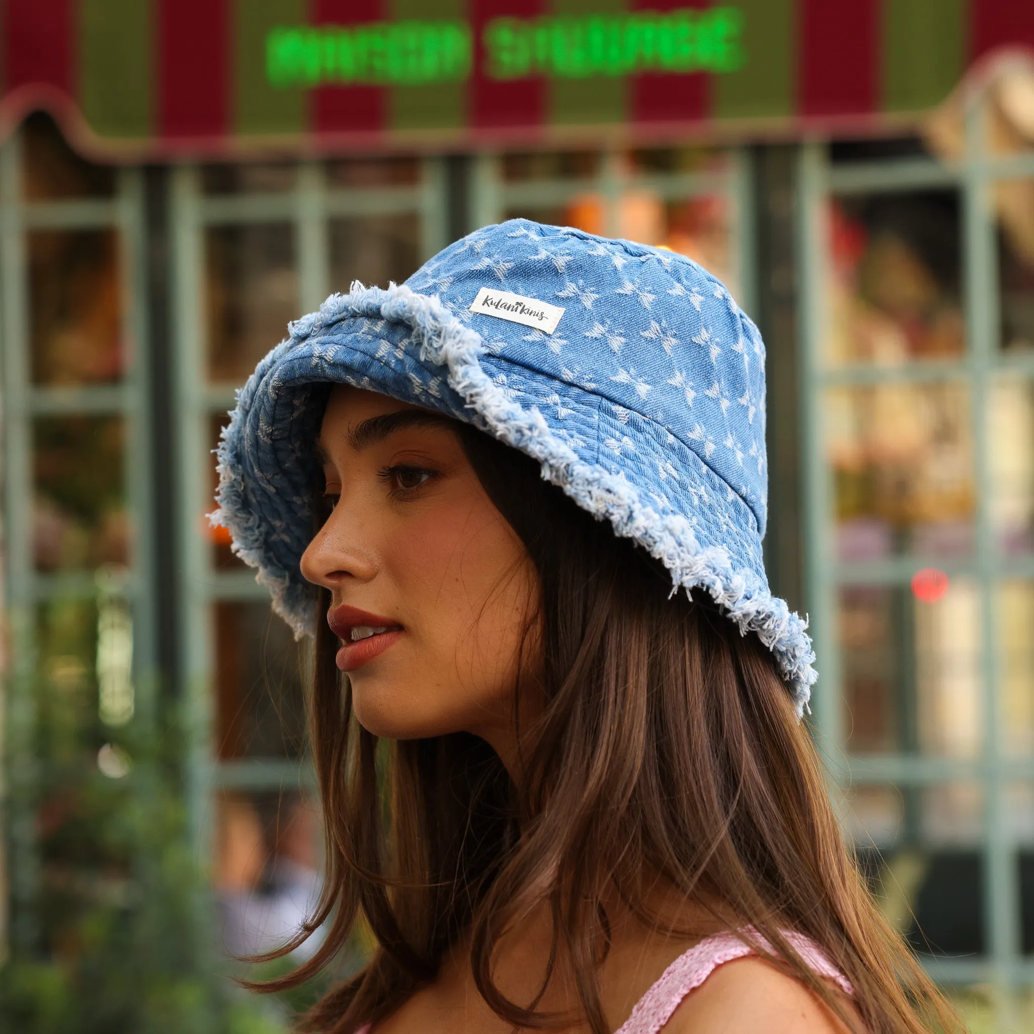 Frayed Brim Bucket Hat - Darling Denim sold by Kulani Kinis product image thumbnail 3
