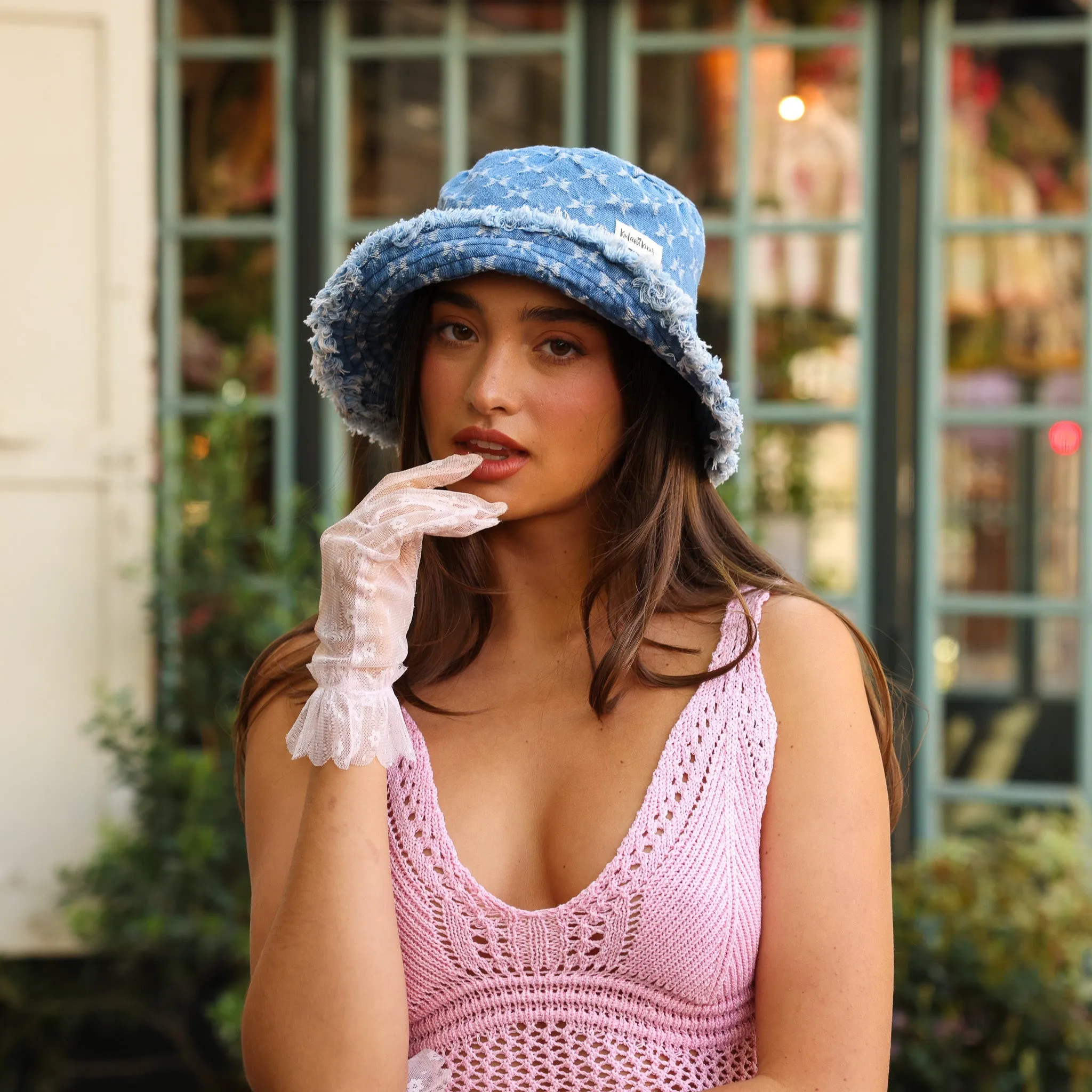 Frayed Brim Bucket Hat - Darling Denim sold by Kulani Kinis product image thumbnail 4