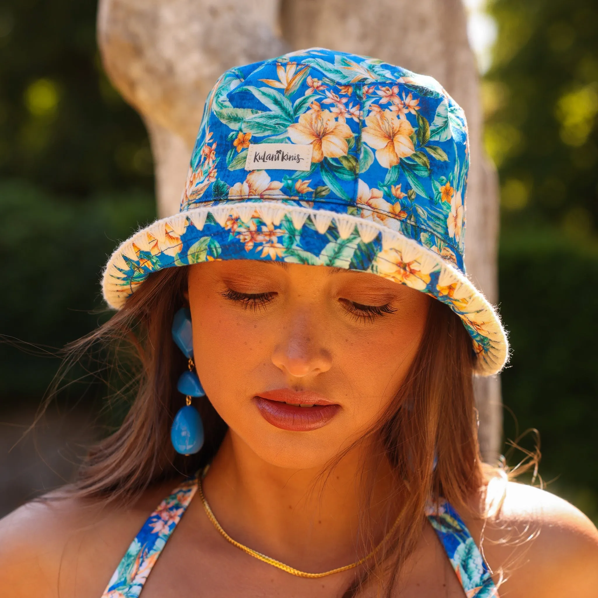 Crochet Trim Bucket Hat - Tropez Tides sold by Kulani Kinis product image thumbnail 4