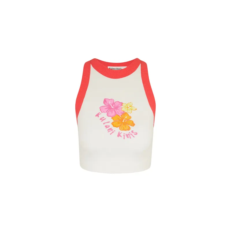 Bind Crop Tank Top - Hibiscus Kisses sold by Kulani Kinis