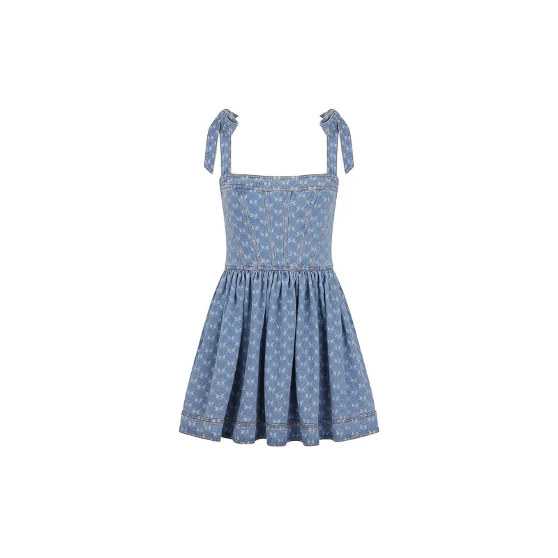 Ruffle Corset Mini Dress - Darling Denim made by Kulani Kinis