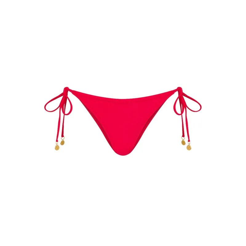 Full Coverage Tie Bikini Bottom - Cherry Crush sold by Kulani Kinis