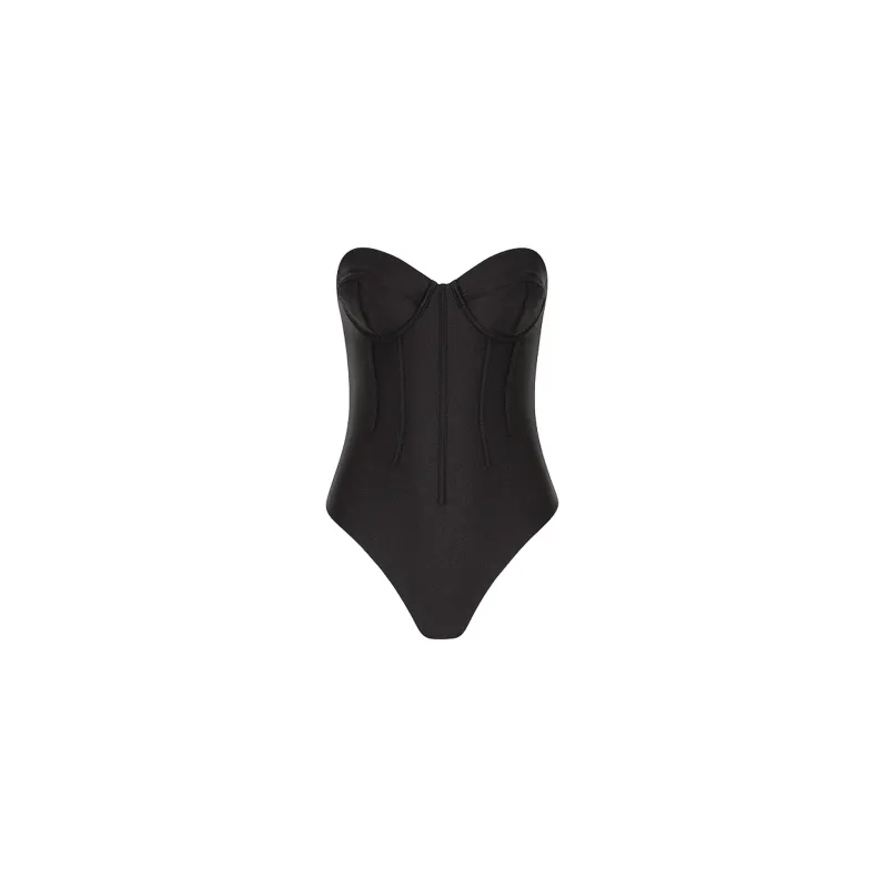 Contour Strapless Cheeky One Piece - Twilight Black made by Kulani Kinis