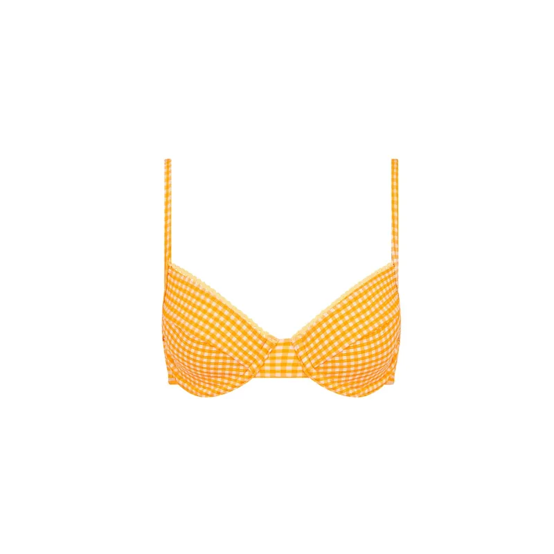 Decorative Ditzy Underwire Bikini Top - Orange Cream sold by Kulani Kinis