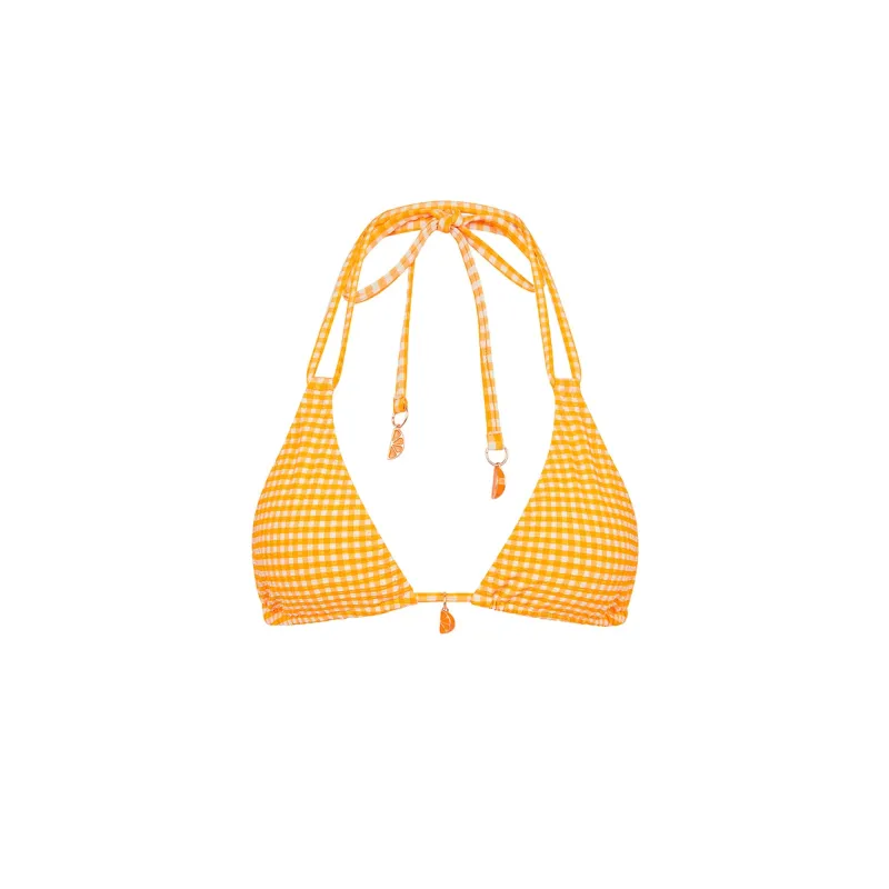 Simple Strap Halter Bikini Top - Orange Cream sold by Kulani Kinis