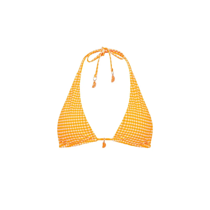 Classic Tie Halter Bikini Top - Orange Cream sold by Kulani Kinis