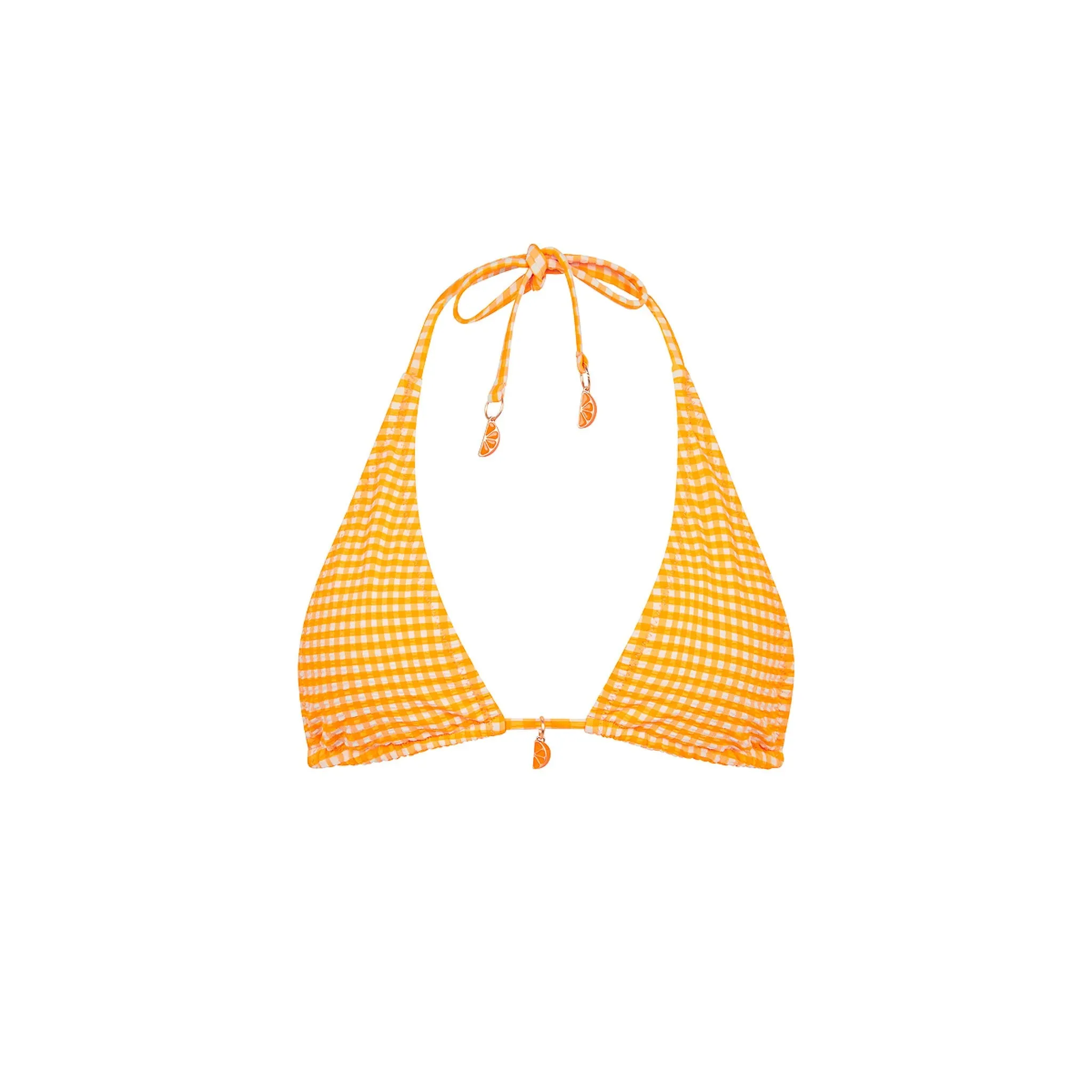 Classic Tie Halter Bikini Top - Orange Cream sold by Kulani Kinis