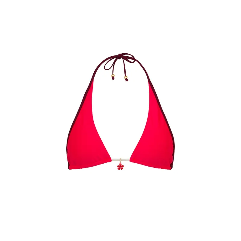 Bind Tie Halter Bikini Top - Cherry Cola sold by Kulani Kinis