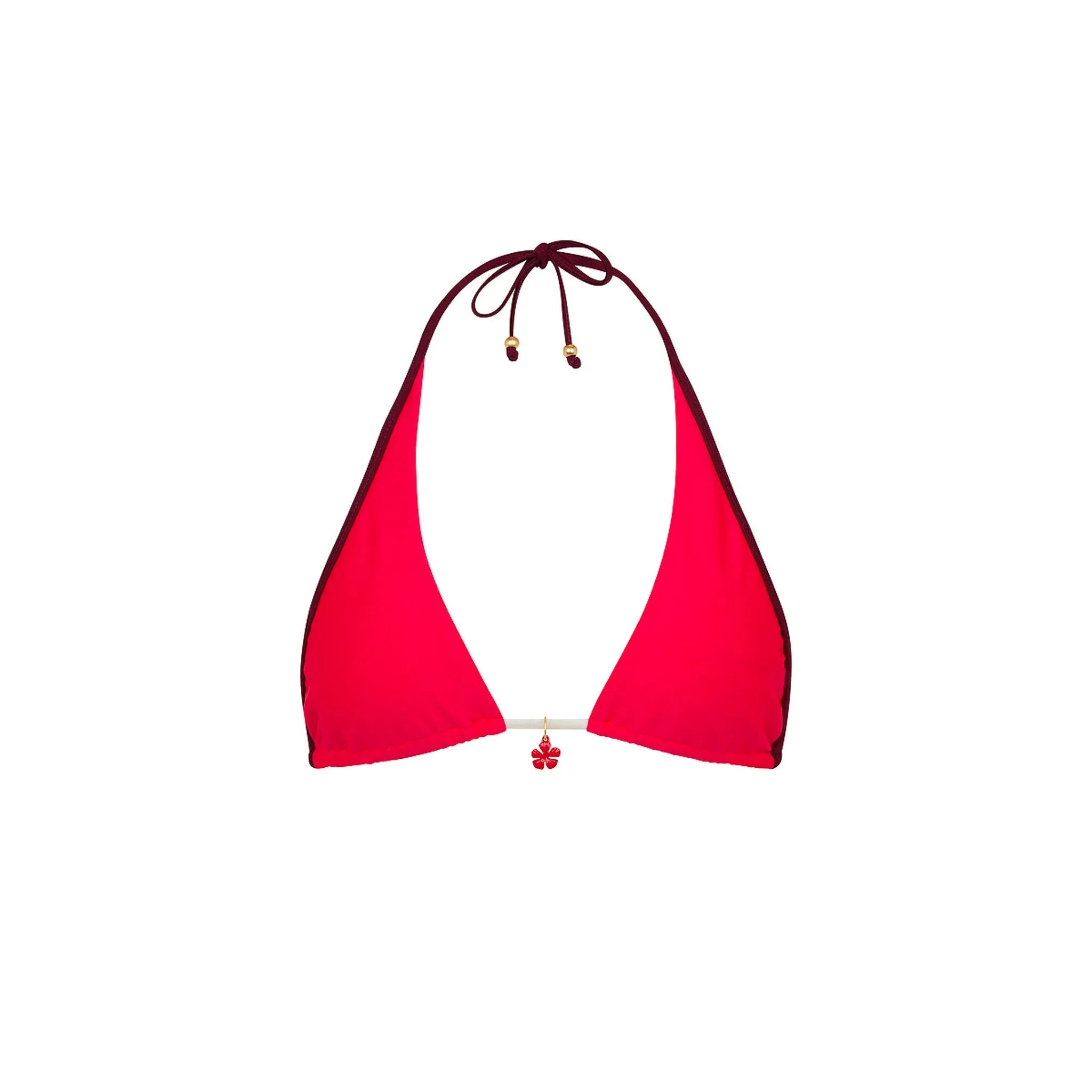 Bind Tie Halter Bikini Top - Cherry Cola sold by Kulani Kinis
