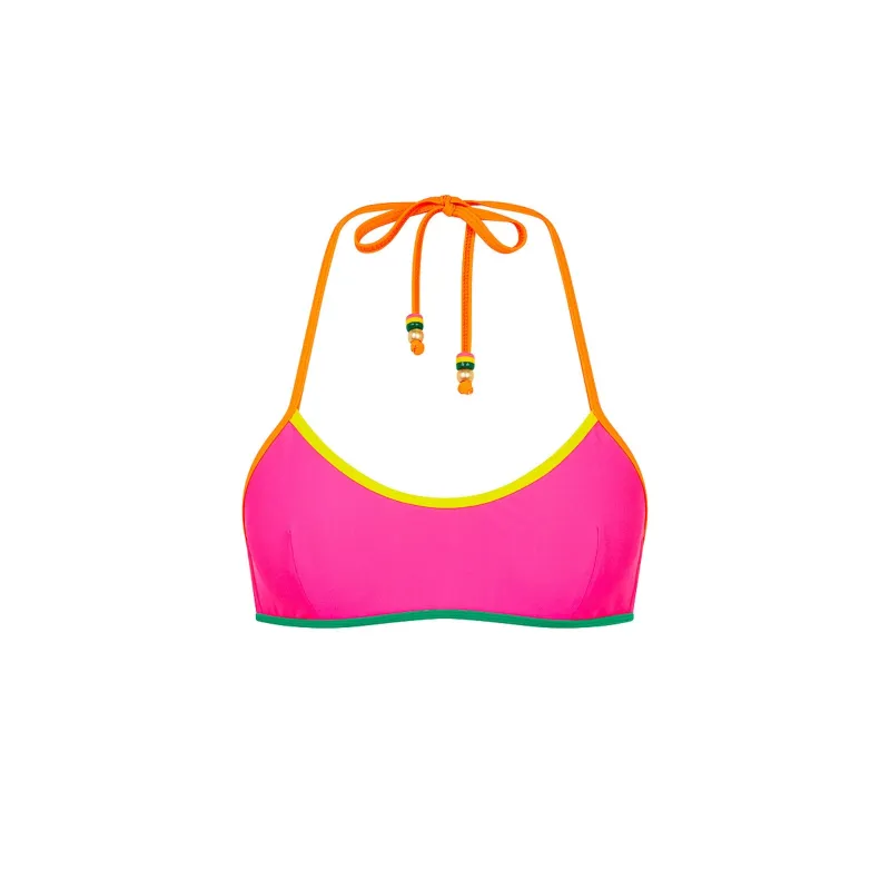 Bind Halter Crop Bikini Top - Passionfruit Punch sold by Kulani Kinis