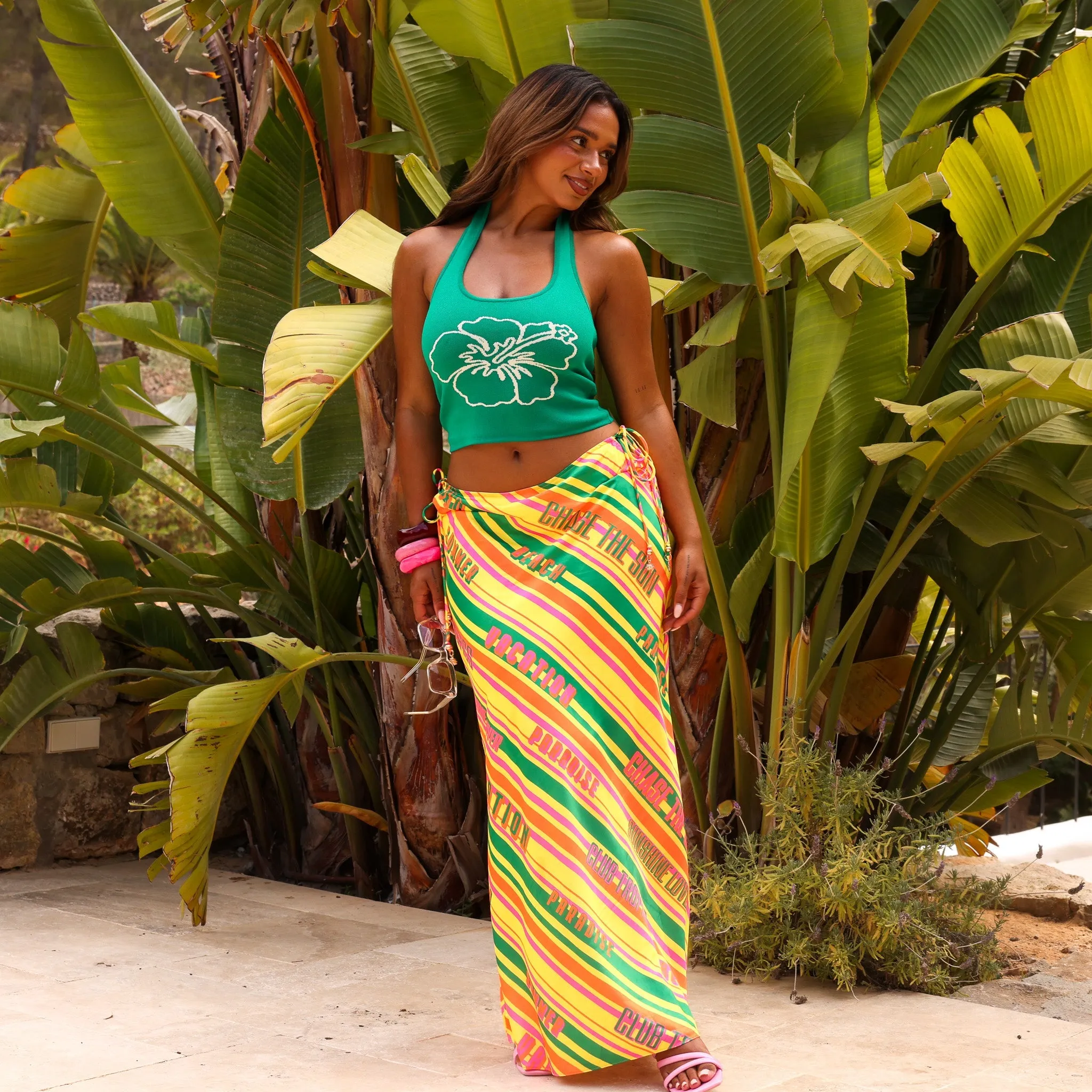 Satin Tie Side Maxi Skirt - Sunshine Lover sold by Kulani Kinis product image thumbnail 2