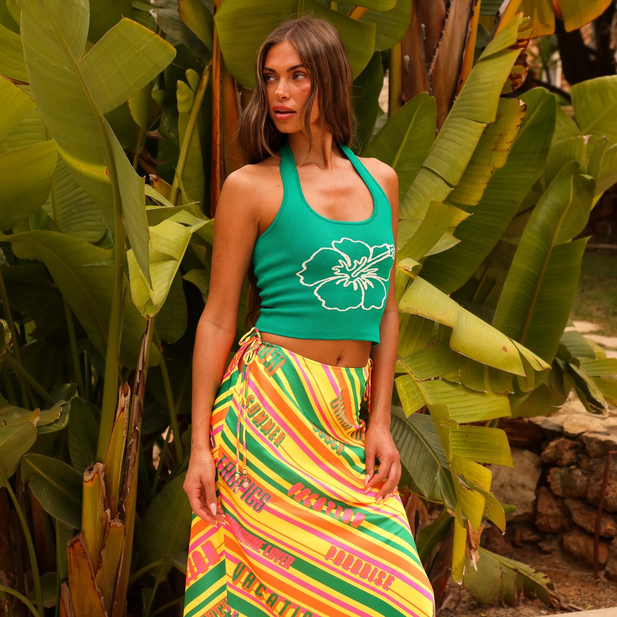 Satin Tie Side Maxi Skirt - Sunshine Lover sold by Kulani Kinis product image thumbnail 4