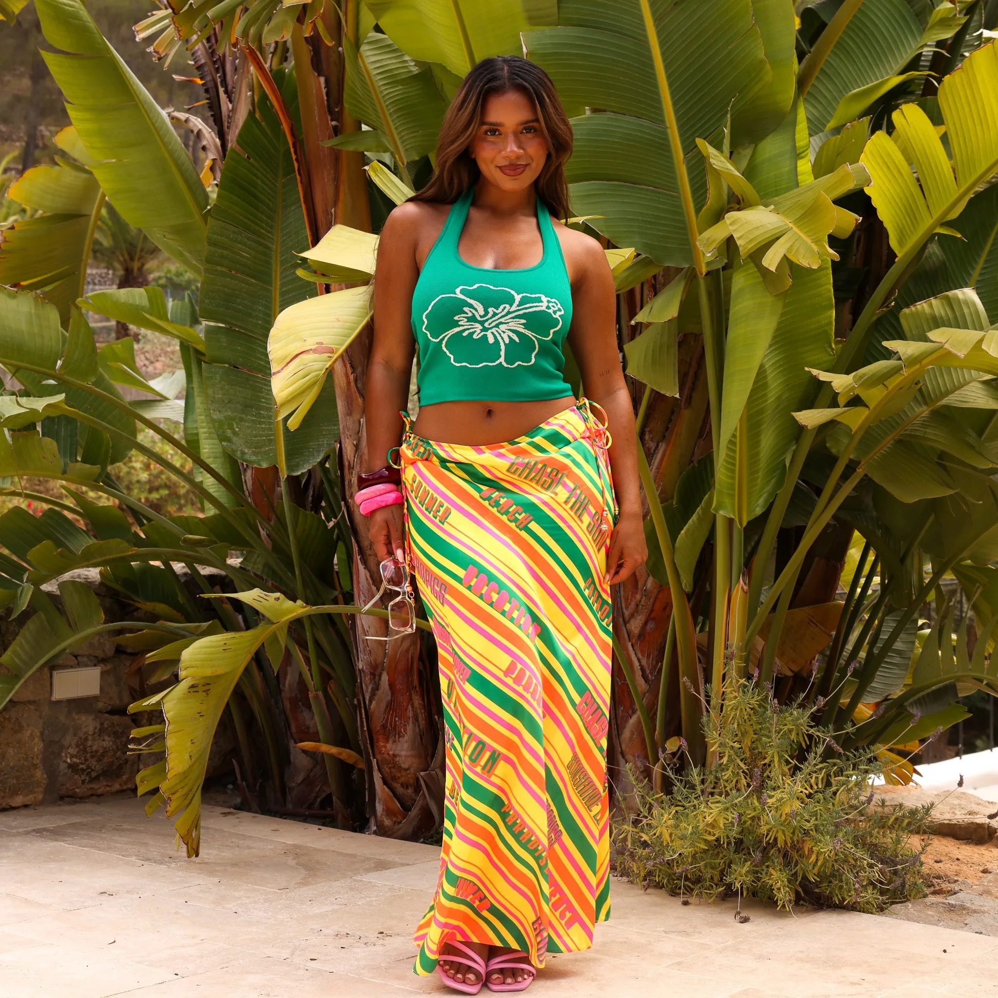 Satin Tie Side Maxi Skirt - Sunshine Lover sold by Kulani Kinis product image thumbnail 3