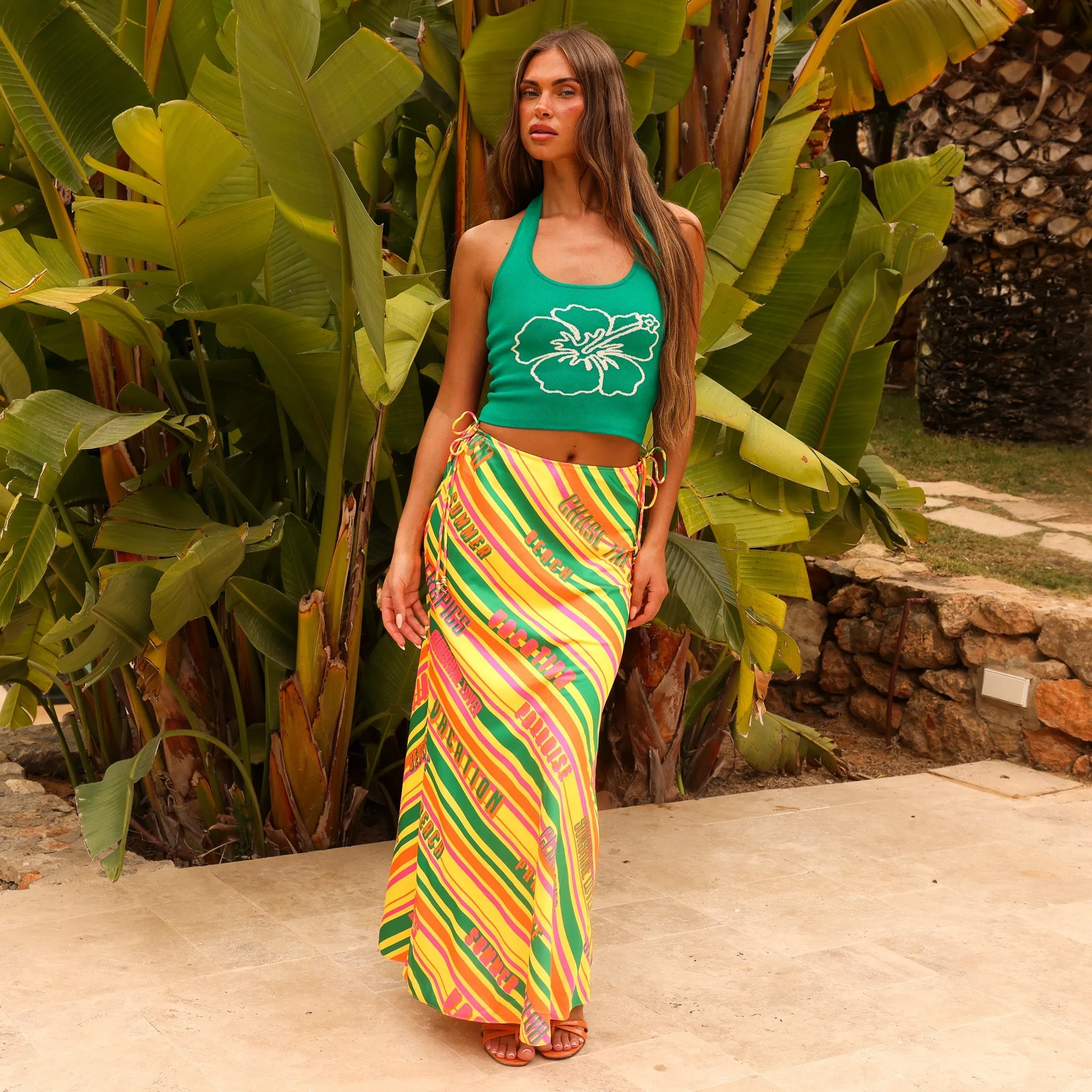 Satin Tie Side Maxi Skirt - Sunshine Lover sold by Kulani Kinis product image thumbnail 5