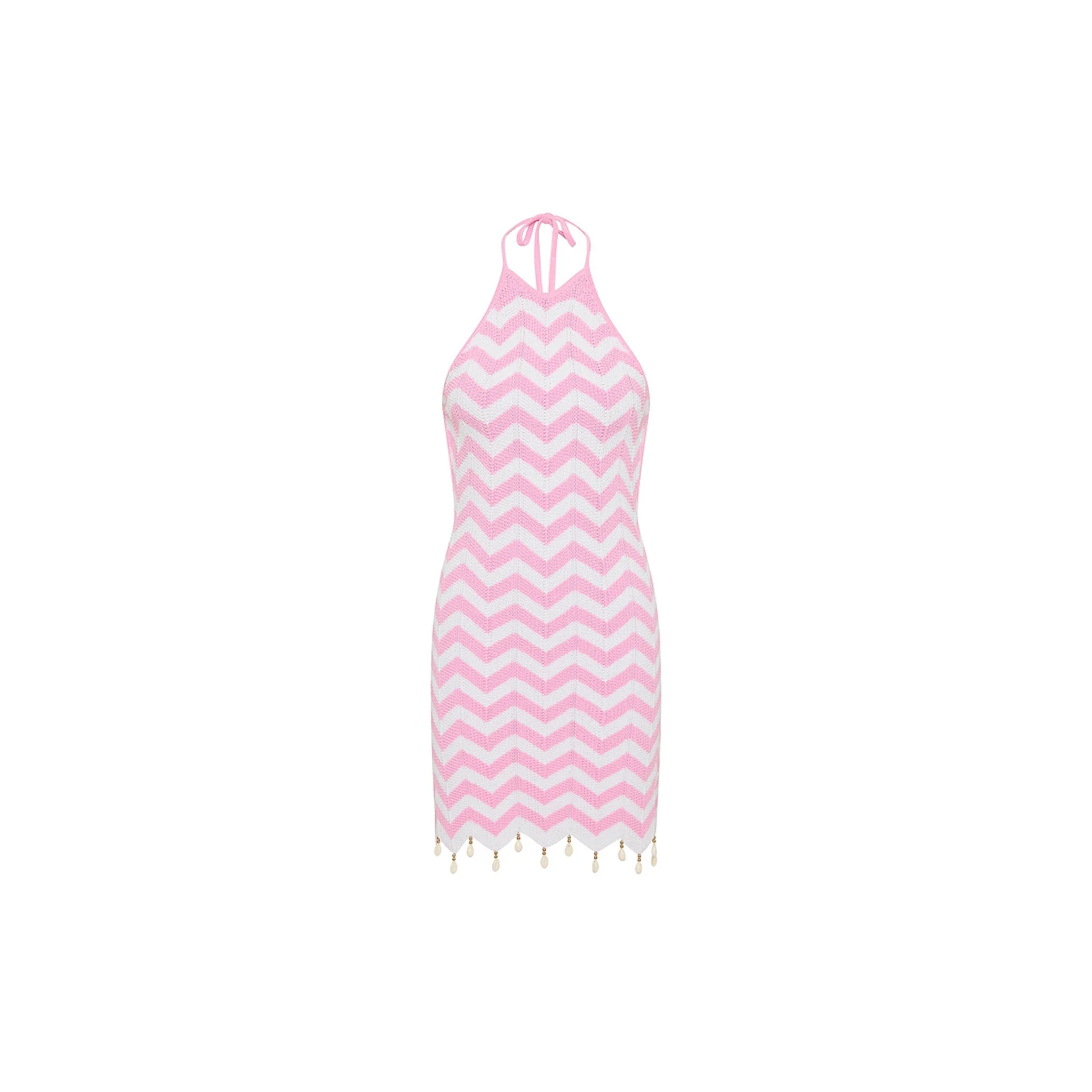 Chevron Knit Halter Mini Dress - Cotton Candy sold by Kulani Kinis