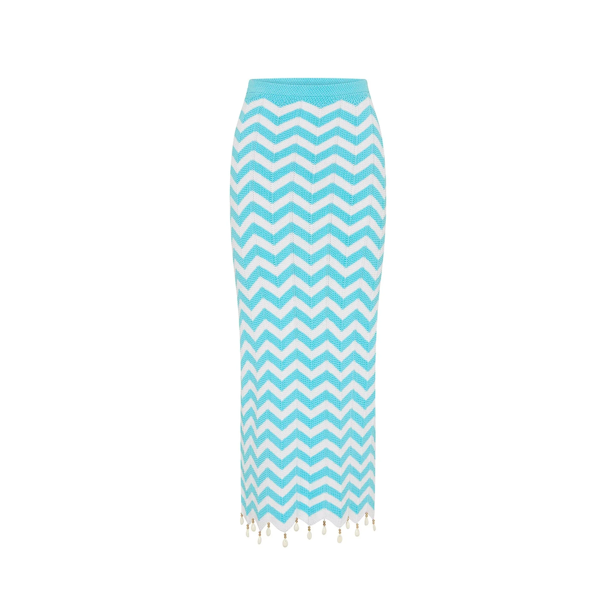 Chevron Knit Midi Skirt - Crystal Cove sold by Kulani Kinis