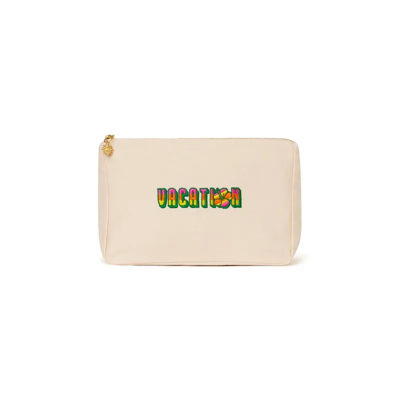 Embroidered Beach Pouch - Volley Vacay sold by Kulani Kinis