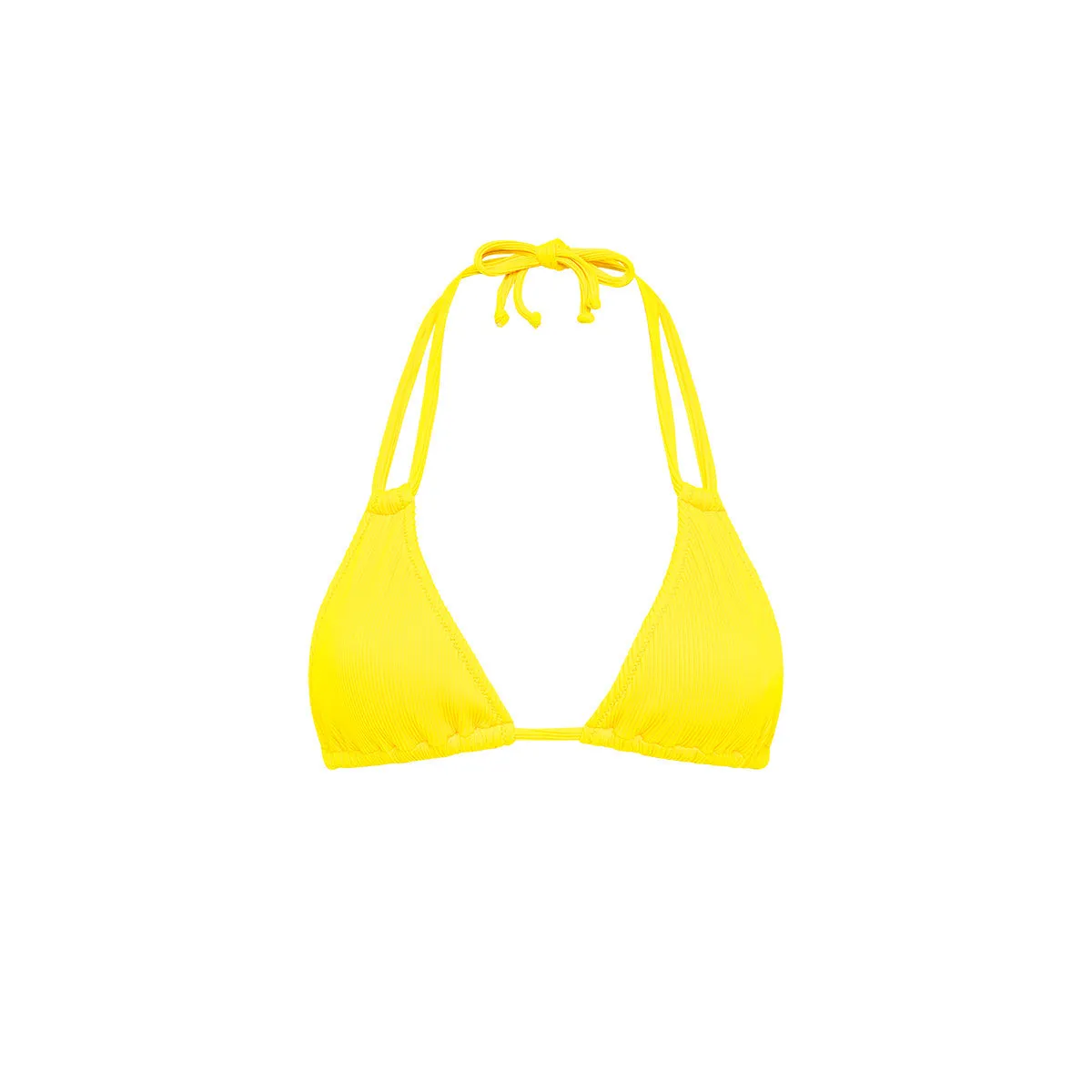 Halter Bralette Bikini Top - Sunshine Yellow Ribbed sold by Kulani Kinis