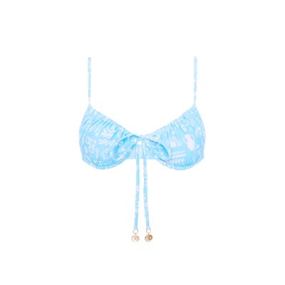 Ruched Underwire Bra Bikini Top - Cloud Kisses sold by Kulani Kinis