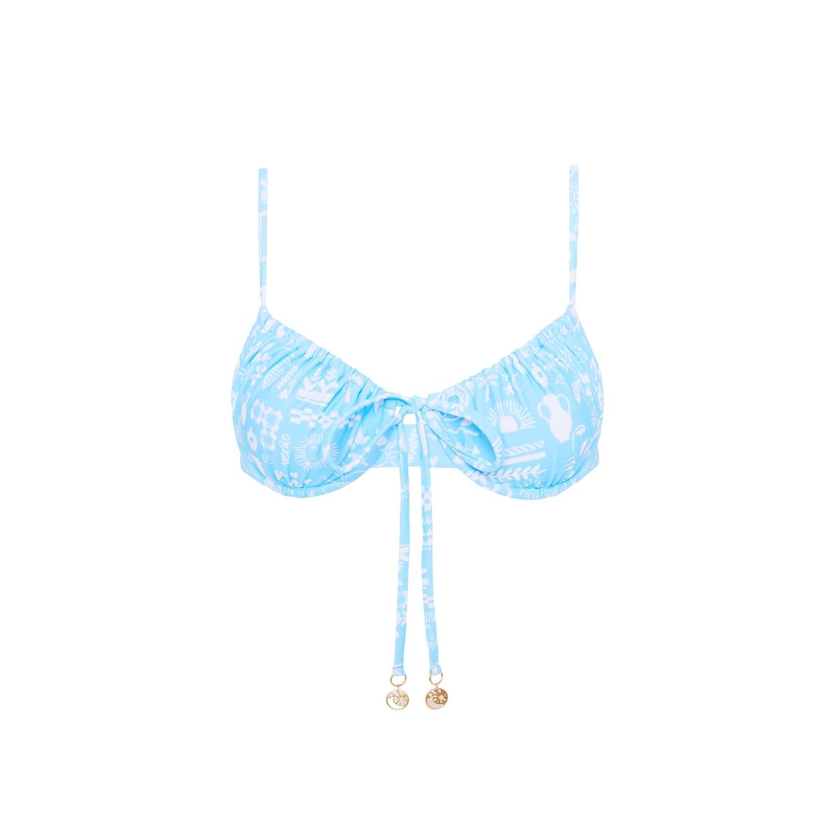 Ruched Underwire Bra Bikini Top - Cloud Kisses sold by Kulani Kinis