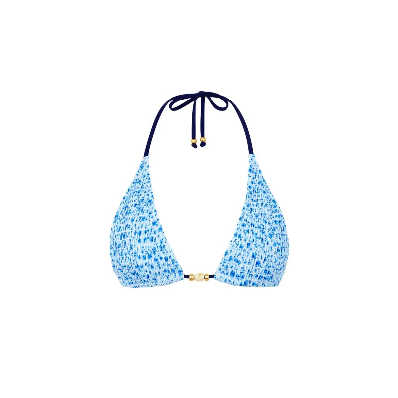 Shirred Triangle Bikini Top - Dream Flower sold by Kulani Kinis