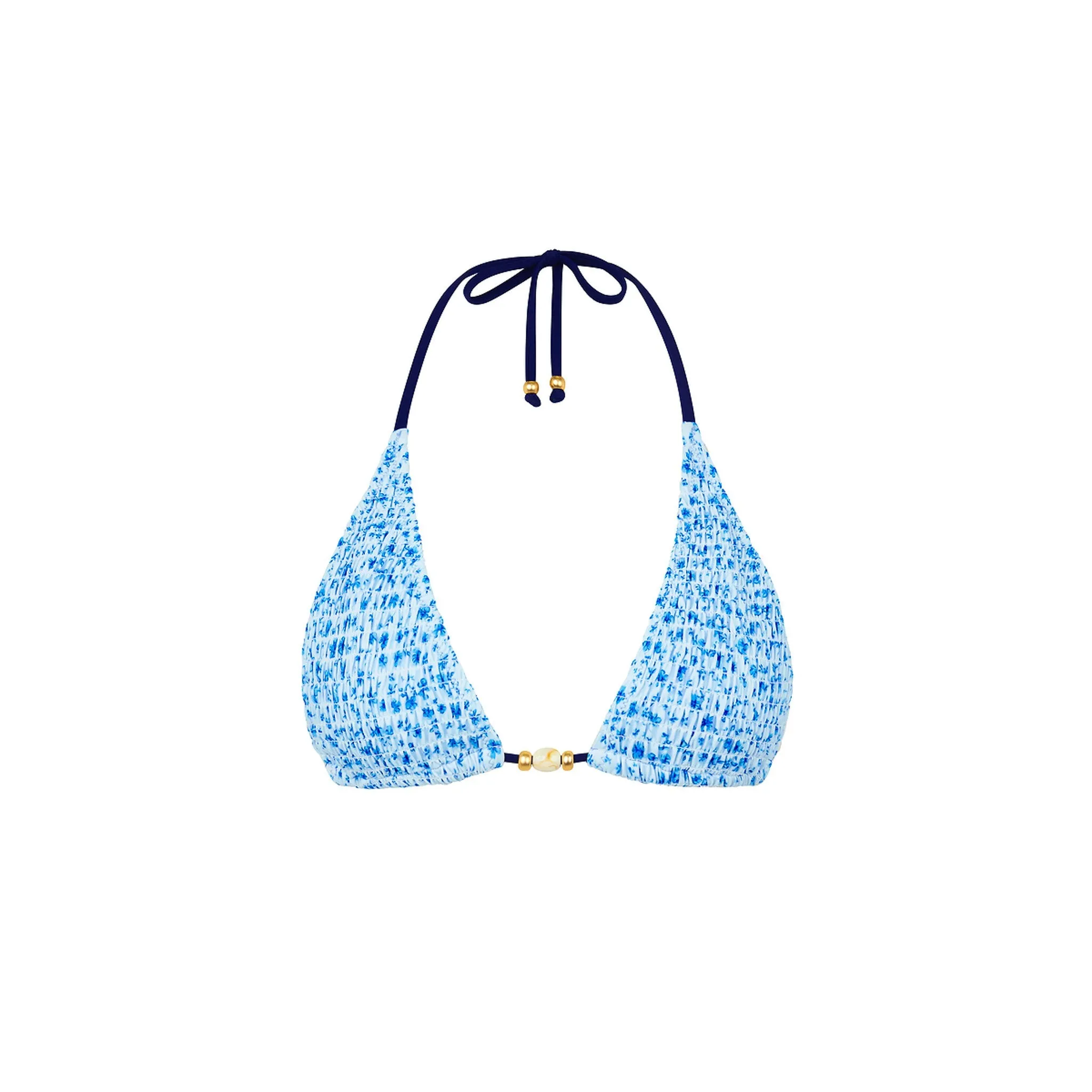 Shirred Triangle Bikini Top - Dream Flower sold by Kulani Kinis