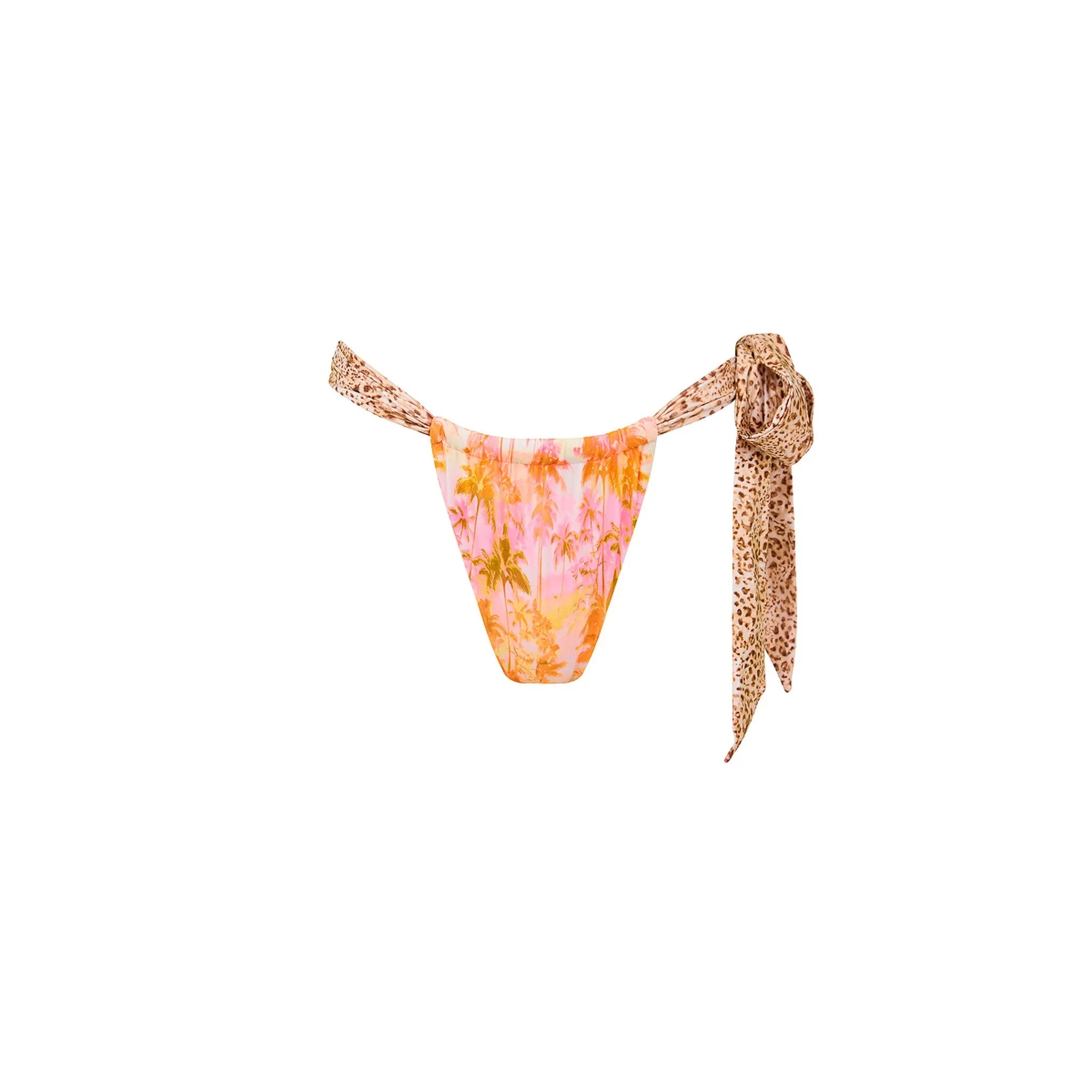 Soft Tie Ruched Thong Bikini Bottom - Wild Skies sold by Kulani Kinis