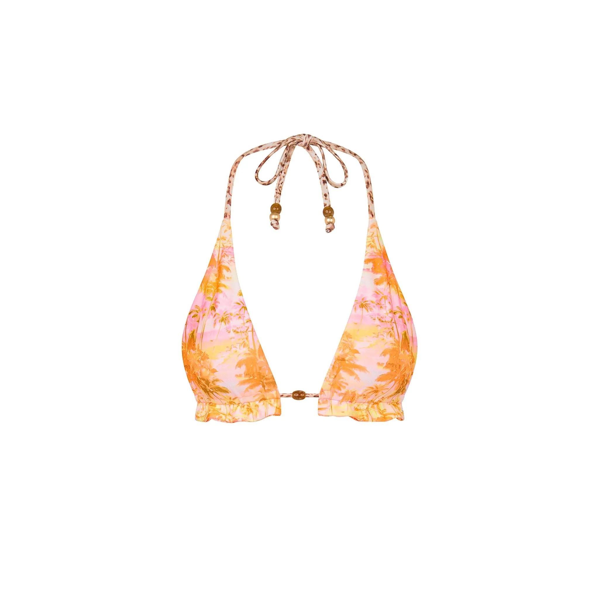 Frill Halter Bralette Bikini Top - Wild Skies sold by Kulani Kinis